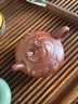 紫來(lái)順宜興原礦朱泥魚(yú)化龍壺純?nèi)止ぷ仙皦丶矣霉Ψ虿杈呒矣酶叨伺莶鑹?魚(yú)化龍 220ml 茶壺 曬單實(shí)拍圖