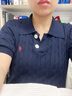 POLOWALK短袖針織衫女士T恤衫2025夏季新款韓系多色套頭翻領(lǐng)經(jīng)典百搭女裝 深藏青 M (160) 曬單實(shí)拍圖