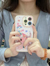 蔻殼可愛Happy小飛象適用iPhone16瞳眼手機殼15pro/16promax蘋果14pro硅膠殼13promax卡通情侶保護殼 古董白 Happy小飛象 瞳眼全包 iPhone 16 Pro 曬單實拍圖