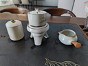 瓷牌茗茶具觀山自動茶具整套汝窯泡茶器全套家用禮品功夫茶具排水茶盤套裝 《水墨觀山》自動茶具六杯+道罐 曬單實拍圖