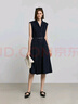 LILY2025夏新款女裝海軍風(fēng)駁領(lǐng)無(wú)袖收腰休閑氣質(zhì)通勤藏青色連衣裙 411藏青 XL 曬單實(shí)拍圖