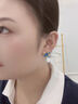 KRISTEN JUDI藍(lán)色耳環(huán)女銀針花朵珍珠流蘇耳釘高級(jí)感媽媽耳飾無耳洞蚊香盤耳夾 耳針款-送女友老婆閨蜜生日 浪漫實(shí)用禮物禮盒包裝 曬單實(shí)拍圖