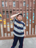 G.DUCKKIDS童裝男童短袖t恤夏天新款兒童衣服舒適中大童上衣時(shí)髦男孩衣服薄 條紋灰色qkioegi 160 建議13~14歲【150-160cm】 曬單實(shí)拍圖