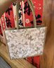初構想新款麻布立體手提袋大容量購物袋通勤外出時(shí)尚輕奢單肩托特 綠花朵大號（加厚款35X30X15) 拉鏈封口+隱私拉鏈內兜 曬單實(shí)拍圖