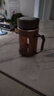 春夏季玻璃水杯禮物大容量男女生帶蓋泡茶飲水禮品杯家用 商務把手杯咖色 500ml 1只 曬單實拍圖