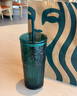 星巴克（Starbucks）杯子玻璃杯 高顏值玻璃吸管杯 大容量桌面 咖啡水杯 男女士送禮 粉色漸變款玻璃杯550ml 曬單實拍圖