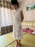迪士尼女童旗袍高端國風(fēng)兒童新中式夏款小女孩民國風(fēng)日常甜美連衣裙洋氣 粉色 150 曬單實拍圖
