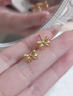 中國黃金（CHINA GOLD）蝴蝶結(jié)黃金耳釘女款足金在逃公主直針耳飾品情人節(jié)生日禮物送女友 蝴蝶結(jié)耳釘 約1g 曬單實(shí)拍圖