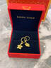 中國(guó)黃金（CHINA GOLD）黃金耳釘女星星耳釘足金繞線星星耳環(huán)耳圈耳墜七夕情人節(jié)生日禮物 繞線星星耳圈一對(duì) 約3.1g 曬單實(shí)拍圖