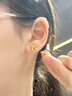 中國黃金（CHINA GOLD）18K金耳釘女款百搭蝴蝶結(jié)直針款耳飾情人節(jié)生日禮物送女友愛人 18K蝴蝶結(jié)耳釘 曬單實拍圖