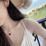VIROLINE網(wǎng)紅四葉草項鏈18K玫瑰金彩金鎖骨鏈黑瑪瑙吊墜紅玉髓套鏈送女友 四葉草紅玉髓項鏈15MM+送證書 曬單實拍圖