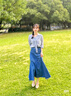 水云間a字高腰牛仔半身裙女中長(cháng)款裙子小眾設計垂墜感2025夏新款 牛仔藍 M 曬單實(shí)拍圖