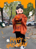 G.DUCKKIDS童裝萬(wàn)圣節服裝兒童cosplay男女童秋冬季加絨加厚南瓜服卡通上衣 桔色單件 S（建議90-100碼） 曬單實(shí)拍圖