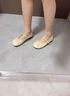 小野七天復古簡(jiǎn)約風(fēng)一字扣帶瑪麗珍鞋褶皺圓頭平底氣質(zhì)時(shí)尚百搭小皮鞋單鞋 米色 38 曬單實(shí)拍圖