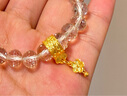 HONEYGOLD 蜜金珠寶 黃金吊墜足金古法手工金文玩蔓環(huán)戲串珠HGG1752工費(fèi)100元/件 3.12g 小花提溜 曬單實(shí)拍圖