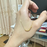 周六福七夕禮物  黃18K金項(xiàng)鏈女車花金珠鏈墜時(shí)尚飾品送女生 40+5cm尾鏈 曬單實(shí)拍圖