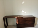 源氏木語(yǔ)實(shí)木化妝桌梳妝臺黑胡桃木斗柜一體1.2mL形桌+1.2m六斗柜不含凳鏡 曬單實(shí)拍圖