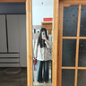 真維斯（Jeanswest）2025秋季新款時(shí)尚馬吉拉撞色刺繡高腰窄版無(wú)彈直筒闊腿牛仔褲女 淺藍九分 【160CM以下】 S 建議85-95斤 曬單實(shí)拍圖