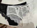 KJ蕾絲三角內褲女夏季薄款透氣棉襠情調純欲誘惑性感提臀高級禮盒裝 曬單實(shí)拍圖