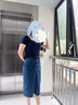 Levi's李維斯25年新款女士美式復(fù)古高腰修身后開衩中長牛仔半身裙 海軍藍(lán) XL (29) 曬單實(shí)拍圖