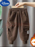 迪士尼（Disney）男童加絨褲子秋冬裝小兒童工裝褲2024新款寶寶加厚長(cháng)褲一體絨冬季 咖啡色 一體絨 130  建議身高130cm左右 曬單實(shí)拍圖
