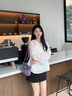 森馬（Semir）長袖襯衫女流蘇刺繡波西米亞風(fēng)2025秋新款白色寬松燈籠袖襯衣 白色調(diào)00311 S 曬單實(shí)拍圖