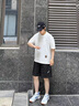花花公子（PLAYBOY）【兩件裝】短袖t恤男夏季潮牌圓領(lǐng)寬松休閑半袖上衣服 白色+深灰 L 曬單實拍圖