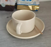 Mongdio陶瓷咖啡杯碟高檔精致拿鐵杯下午茶茶具套裝高級感輕奢復(fù)古馬克杯 淺黃色【一杯一碟一勺】 曬單實拍圖