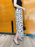 皮爾卡丹顯瘦花裙子夏高腰中長(zhǎng)款遮胯長(zhǎng)裙開(kāi)叉碎花直筒裙一步裙包臀半身裙 杏色 L （101-120斤） 曬單實(shí)拍圖