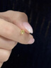 中國黃金（CHINA GOLD）四葉草黃金耳釘女足金碎碎冰冰耳飾首飾七夕情人節(jié)生日禮物送女友 足金碎冰冰四葉草耳釘-約0.9g 曬單實(shí)拍圖
