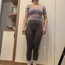 瀾時尚瑜伽服女套裝緊身衣上衣帶胸墊健身氣質(zhì)專業(yè)跑步運動短袖女 云煙紫+灰紫瑜伽褲 【可拆卸胸墊】 S 曬單實拍圖