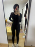 婷美美體保暖內衣女修身顯瘦秋衣秋褲套裝羊毛打底衫薄款內搭 黑均碼 曬單實(shí)拍圖