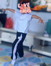 FILA KIDSx原田治聯(lián)名系列斐樂兒童長褲2025年夏季新款女小童褲子 傳奇藍(lán)-NV 120 曬單實(shí)拍圖