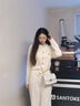 Ehangy包包女款2025年輕奢斜挎包小香風(fēng)鏈條腋下包七夕情人節(jié)禮物送女友 米白色 曬單實拍圖