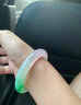 紫寒貴妃翡翠手鐲飄綠花冰種紫羅蘭春彩處理正圈玉手鐲陽(yáng)綠寬版 56mm 曬單實(shí)拍圖