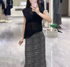 GCRZW高檔波點半身裙女夏季中長款2025新款豹紋亞麻包臀裙棉麻a字裙子 黑色 【輕奢高檔款】 3XL /31 建議135-145斤 曬單實拍圖