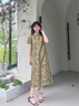 布符（Cloth Fu）布符2025年夏季新品花卉提花旗袍女裝清新綠色修身顯瘦優(yōu)雅氣質(zhì) 花語絲韻 M 曬單實(shí)拍圖