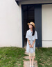 拉夏貝爾（La Chapelle）藍色假兩件工裝連衣裙女2025夏季韓系設(shè)計感小個子甜酷減齡襯衫裙 藍色  M 115斤內(nèi) 曬單實拍圖