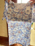 AB女夏薄純棉短袖圓領(lǐng)印花媽媽上衣汗衫家居服 藍(lán)底太陽花 XXXL 曬單實(shí)拍圖
