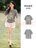 森馬（Semir）代露娃|短袖t恤女中長(cháng)款印花上衣25夏寬松純棉套頭衫109325100032 曬單實(shí)拍圖