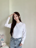 班尼路長(zhǎng)袖t恤女裝春秋新款純棉小個(gè)子女生內(nèi)搭上衣打底衫寬松休閑衣服 白-純色 【100%棉】 M 曬單實(shí)拍圖