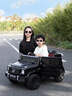邁多熊奔馳大g兒童電動(dòng)車可坐大人雙人小孩車四輪越野遙控玩具電動(dòng)汽車 高配黑：四驅(qū)+超大電瓶+遙控皮座 曬單實(shí)拍圖