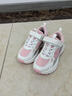 足行健休閑鞋女2025夏季新款學(xué)生鞋中大童舒適透氣男女鞋 白/粉色 31 曬單實(shí)拍圖