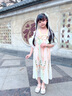 芭米諾女童漢服連衣裙夏季古風(fēng)超仙2024新款小女孩裙子夏裝兒童公主裙夏 橘色 110 曬單實(shí)拍圖