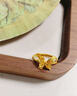 中國(guó)黃金（CHINA GOLD）雙生花蝴蝶黃金戒指女款足金飾立體活口指環(huán)情人節(jié)生日禮物送女友 【今/次日達(dá)】雙生花蝴蝶戒指 約2.6g 曬單實(shí)拍圖