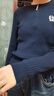 森馬（Semir）毛衣女冬季短款半開(kāi)襟刺繡修身套頭衫女生休閑簡(jiǎn)約風(fēng)顯瘦上衣 深藍80804 L 曬單實(shí)拍圖