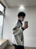 主意范（ZHUYIFAN）美式條紋休閑開(kāi)衫衛衣男春秋新款潮牌學(xué)院風(fēng)情侶百搭運動(dòng)夾克外套 A001-W5089白灰(高品質(zhì)升級版） XL 125-145斤 曬單實(shí)拍圖