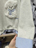 佐敘刺繡毛絨小狗假兩件衛衣女韓系寬松學(xué)院風(fēng)拼接襯衫polo領(lǐng)長(cháng)袖上衣 花灰色 L （100-120斤） 曬單實(shí)拍圖