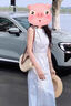 何佳功深圳南油連衣裙  夏季法式藍色蕾絲拼接連衣裙感中長款A字裙 新款藍色連衣裙 L 曬單實拍圖