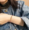 六桂福珠寶 LIU GUI FU JEWELRY五帝錢(qián)黃金手鏈女足金999實(shí)心錢(qián)串子純金手串七夕禮物送女友老婆 金重1.58g 足金五帝錢(qián)手鏈 曬單實(shí)拍圖